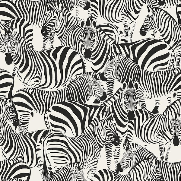 Ongelijkheid landheer onkruid Origin Jemima Black Zebra Paper Strippable Wallpaper (Covers 56.4 sq. ft.)  DD347453 - The Home Depot