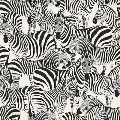 Jemima Black Zebra Black Wallpaper Sample