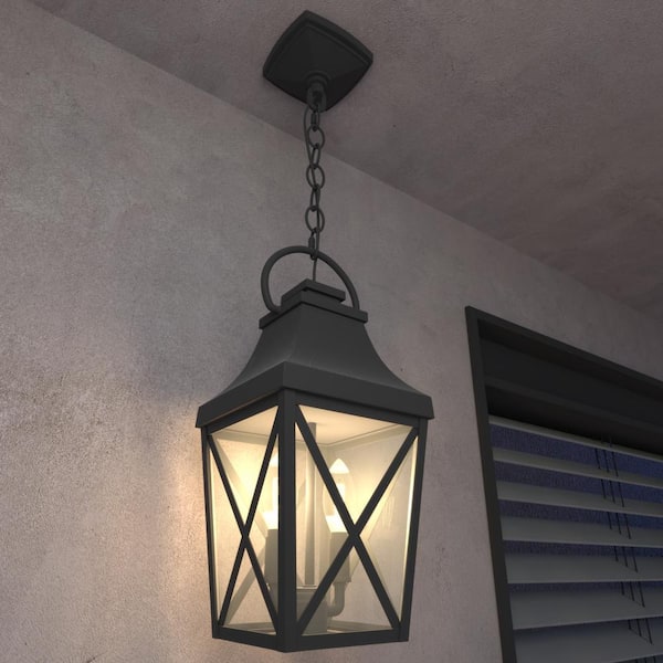 89 in. H 1 Light E12 Outdoor Pendant Light Weather Resistance Industrial Hanging Cage Chandelier, No Bulbs Included