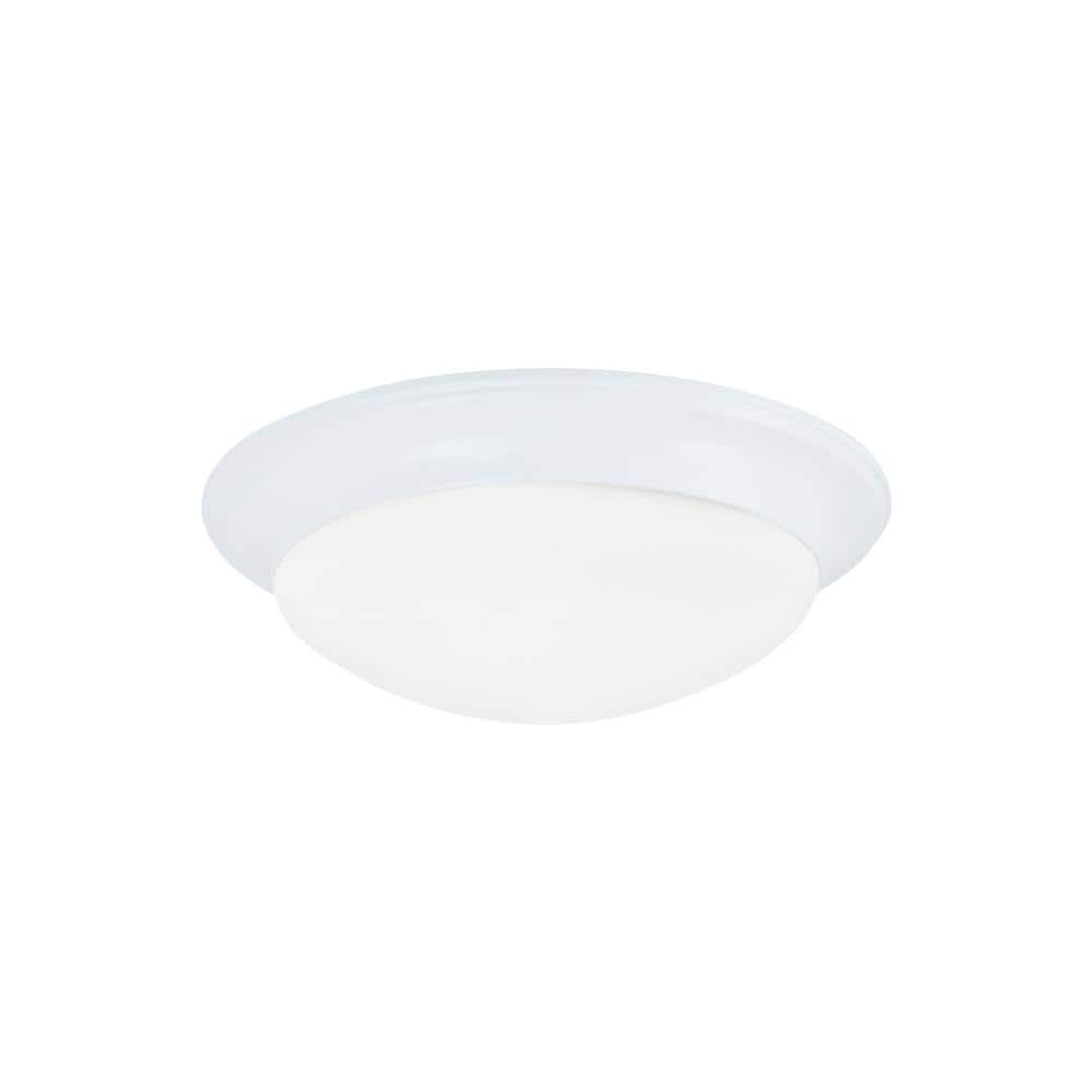 Nash 3-Light White Brushed Nickel LED Flush Mount with Satin Etched Glass