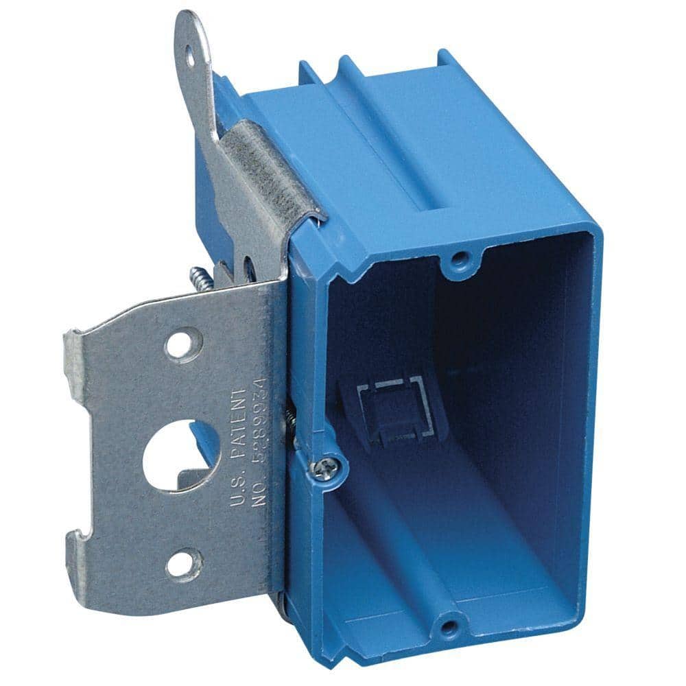 Carlon 1-Gang 21 cu. in. PVC New Work Electrical Switch and Outlet Box with  Adjustable Bracket B121ADJ-40R - The Home Depot