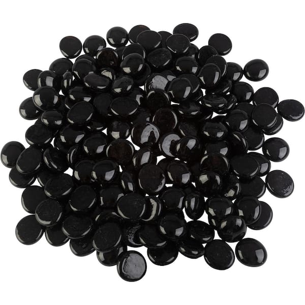 Pure Garden 10 lb. Flat Glass Marbles, Black