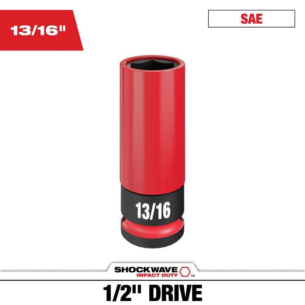 Milwaukee SHOCKWAVE 1/2 in. Drive 13/16 in. Lug Nut Impact Socket