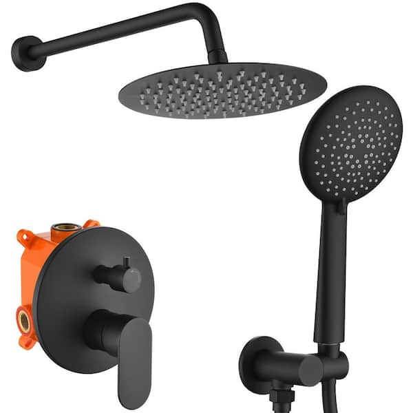 Imperial Elasticiteit geestelijke gezondheid Toject Vision 5-Spray Patterns with 1.8 GPM 9.8 in. Wall Mount Dual Shower  Heads with Handheld Shower in Matte Black VS-200 - The Home Depot