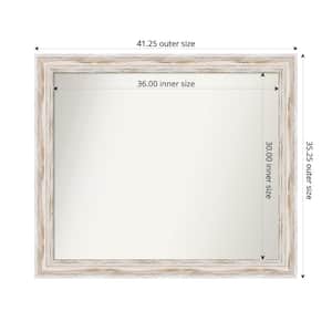 Alexandria Whitewash 41.25 in. x 35.25 in. Custom Non-Beveled Wood Framed Bathroom Vanity Wall Mirror