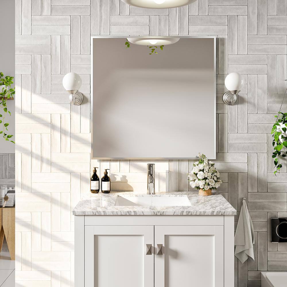Sax 30" Chrome Rectangular Bathroom Vanity Mirror