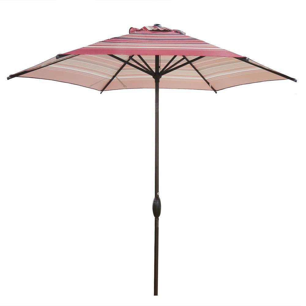 7-1/2 ft. Round Outdoor Market with Push Button Tilt and Crank Lift Patio U