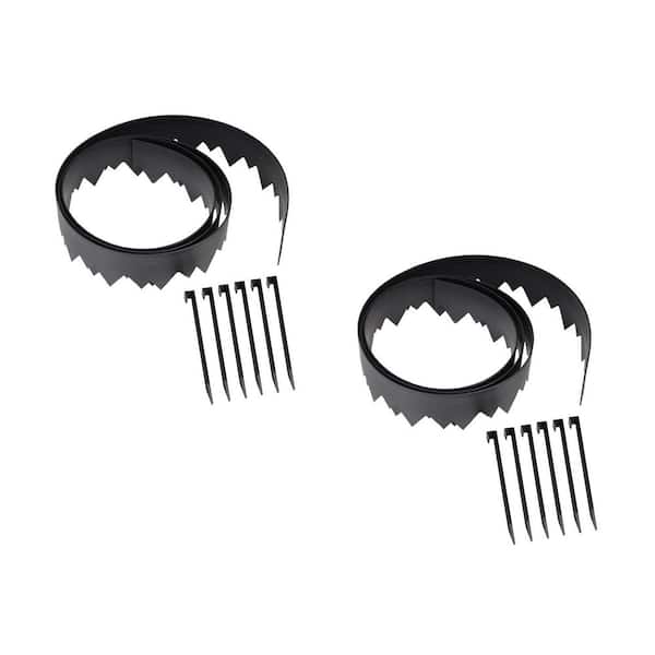 20 ft. L x 4.5 in. H Black Pound In Plastic Edging Kit (2-Pack)