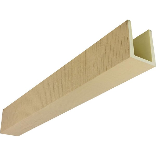 Ekena Millwork Heritage Timber 5.5 in. x 3.5 in. x 24 ft. Resewn Rip Primed Tan Faux Wood Beam