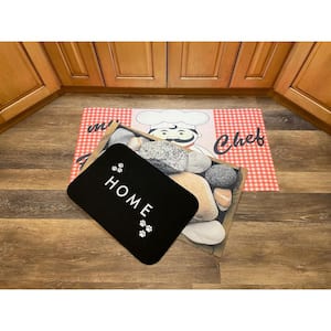 20 in. x 40 in. Non-Slip Kitchen Mats for Indoor Perfect for Kitchen Bathroom Hallway Pet House (Set of 3 pcs)