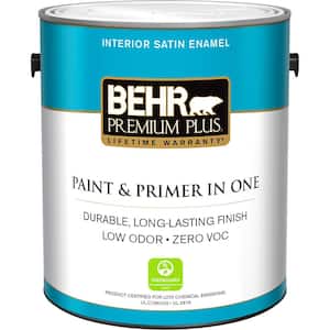 1 gal. Medium Base Satin Enamel Low Odor Interior Paint and Primer in One