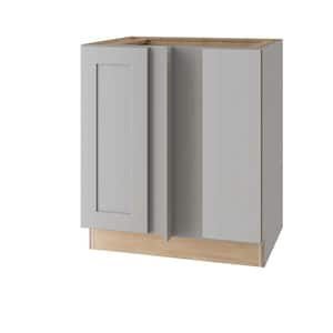 Tremont Pearl Gray Painted Plywood Shaker Assembled Base Kitchen Cabinet 1 Rollout Sf Cl L 15 in W x 24 in D x 34.5 in H