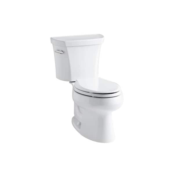 KOHLER Wellworth 12 in. Rough In 2-Piece 1.28 GPF Single Flush Elongated Toilet in White Seat Not Included