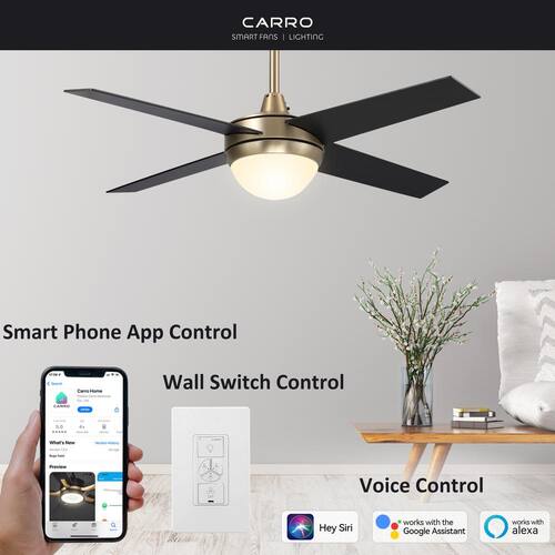 Nova 48 Integrated LED Indoor Gold Smart Ceiling Fan with