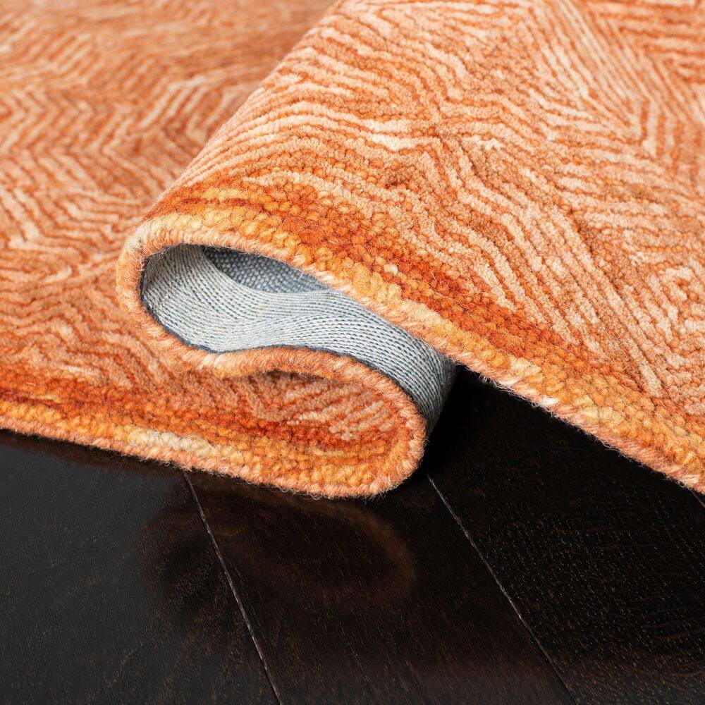 Handmade Rust Wool 8' x 10' Tufted Area Rug