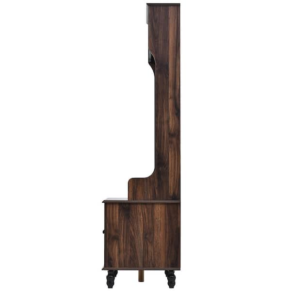 Tiger 65 in.H Hall Tree The Hallway 3-in-1 or Depot Coat Entrance 4 Storage Design Hanger Elisha-HTT-5052 Bench Entryway - with Hooks Home Bench for