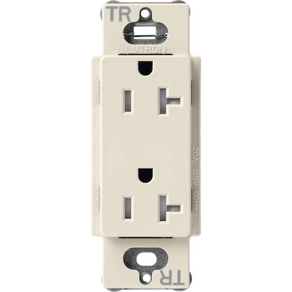 Lutron Claro 20-Amp Tamper-Resistant Duplex Receptacle, Pumice (SCRS-20-TR-PM)