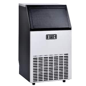 59 lb. Freestanding Ice Maker in Silver Machine 100LBS/24H, Auto-Clean Built-in Automatic Water Inlet with Scoop