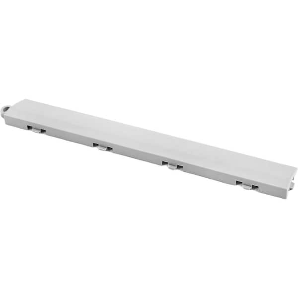 FLOORINGINC Nitro Tiles Edging, Silver 1in. W x 12 in. L x 3/8 in. T Male Edges for Nitro Garage Tiles , 4 Pack, 2.33 sq.ft