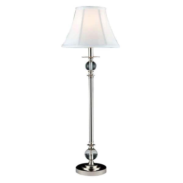 Dale Tiffany 32 in. Polished Chrome Buffet Lamp with Crystal Shade