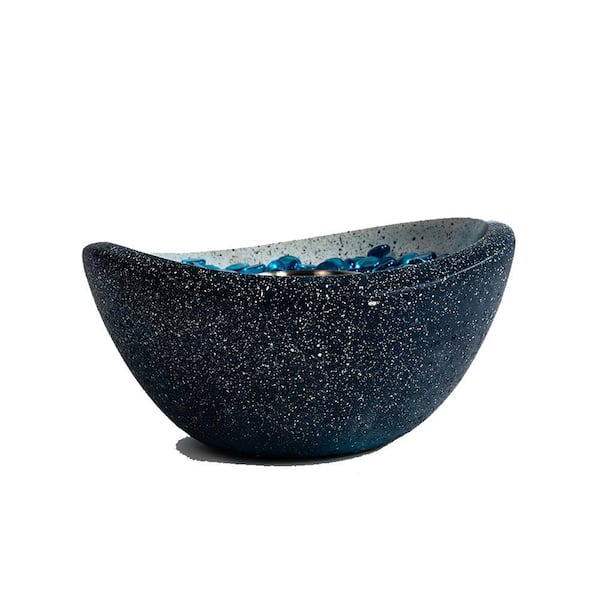 White and Blue Portable Concrete Fire Pit Ethanol Fireplace Smokeless Fire Bowl