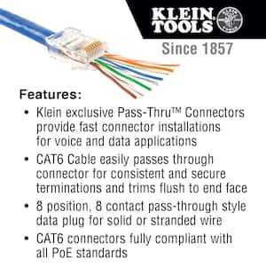 Compact Pass-Thru Modular Crimper with CAT6 Data Plugs (20-Pack)