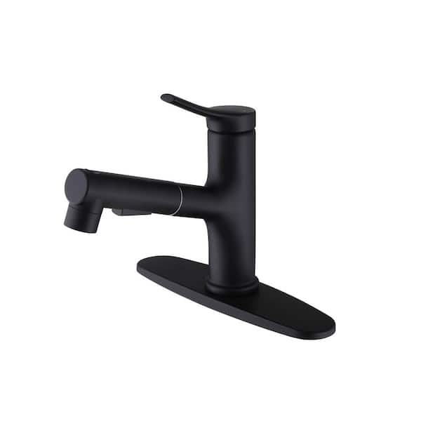 Single-Handle Pull-Out Sprayer Kitchen Faucet with Power Clean in Spot Resist Stainless Black