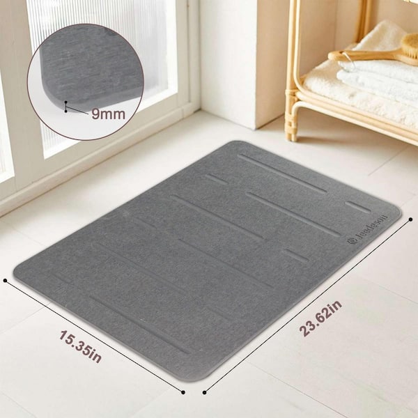 Vsmile 15.4 in. x 23.6 in. Diatomaceous Earth Bathroom Mat, Quick