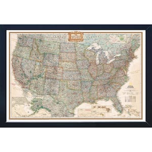 National Geographic Framed Interactive Wall Art Travel Map with Magnets - USA Executive - Extra Large