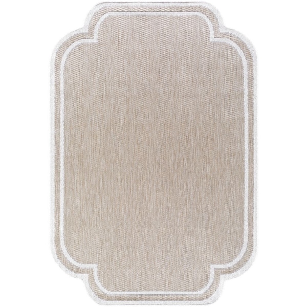 Miami Beach MBH-2314 7 ft. x 9 ft. Indoor/Outdoor Machine Woven Rug, Brown Area Rug