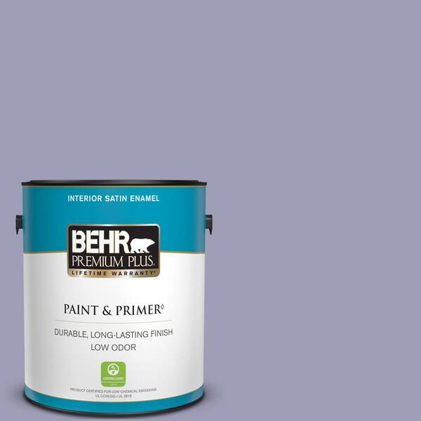 BEHR PREMIUM PLUS 1 gal. #630F-4 Wild Thistle Satin Enamel Low Odor Interior Paint & Primer