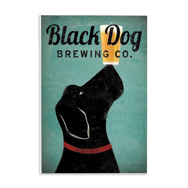 Black Dog Brewing Antique Beer Sign by Ryan Fowler Unframed Graphic Art Print Typography 19 in. x 13 in.