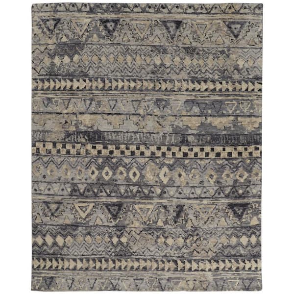 8 ft. x 10 ft. Taupe, Gray, Tan Abstract Area Rug