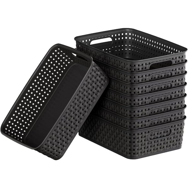 Fromバリ　ビーズバスケット3点セット Black 10.6 in. x 3.2 in. Plastic Decorative Basket Set of 8 with