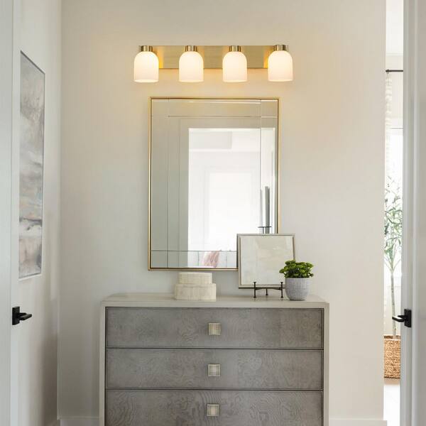 ZYZWMB 30.7 in. 4-Light Modern Gold Bathroom Vanity Light with
