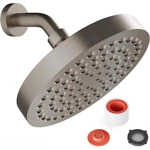 Rainfall Shower Head 1-Spray Patterns with 1.8 GPM 6 in., Ceiling Mount Rain Fixed Shower Head in Brushed Nickel