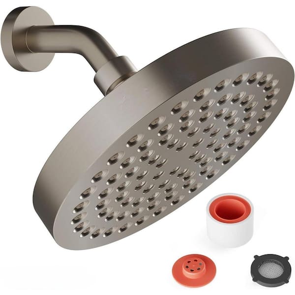Unbranded Rainfall Shower Head 1-Spray Patterns with 1.8 GPM 6 in., Ceiling Mount Rain Fixed Shower Head in Brushed Nickel