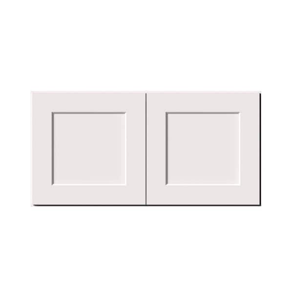 36 in. W x 12 in. D x 18 in. H Ready to Assemble Solid Wood Shaker Short Wall Kitchen Cabinet in White With Double Doors