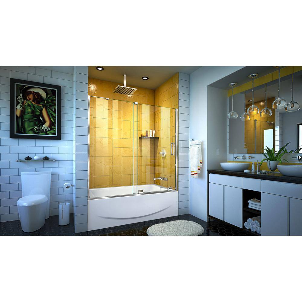 Mirage-Z 56-60" Frameless Sliding Tub Door with Clear Glass