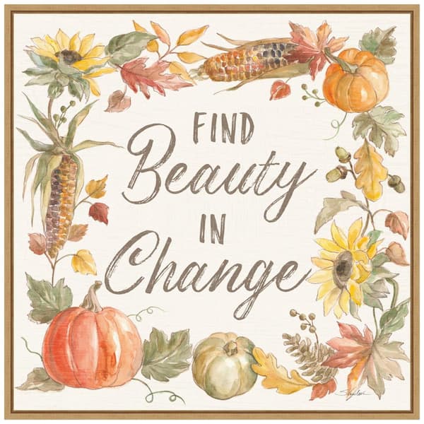 Amanti Art 22 in. Happy Harvest III Fall/Thanksgiving Framed Canvas Box Wall Art