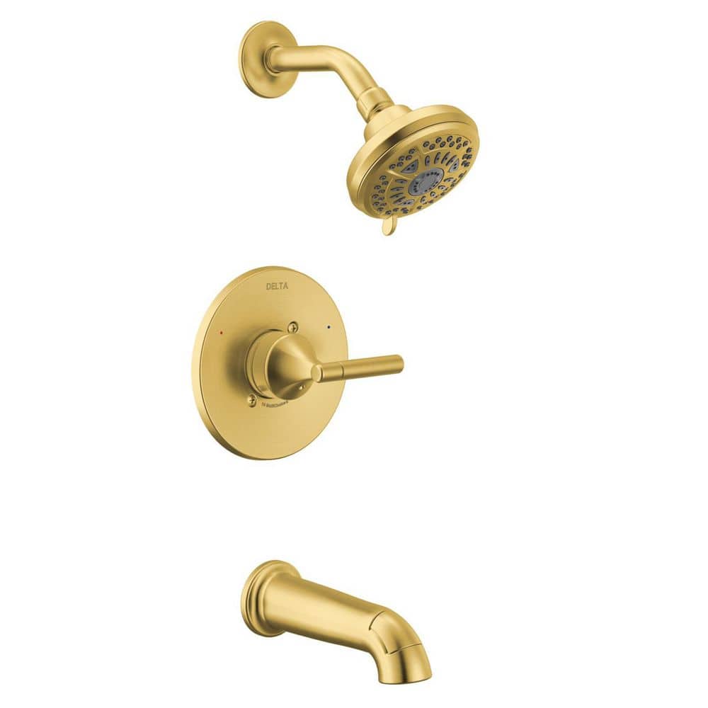 Foundations Design Series Modern Single Handle 6-Spray Tub and Shower Faucet 1.75 GPM in Brushed Gold Valve Included price history on PriceWatchPro