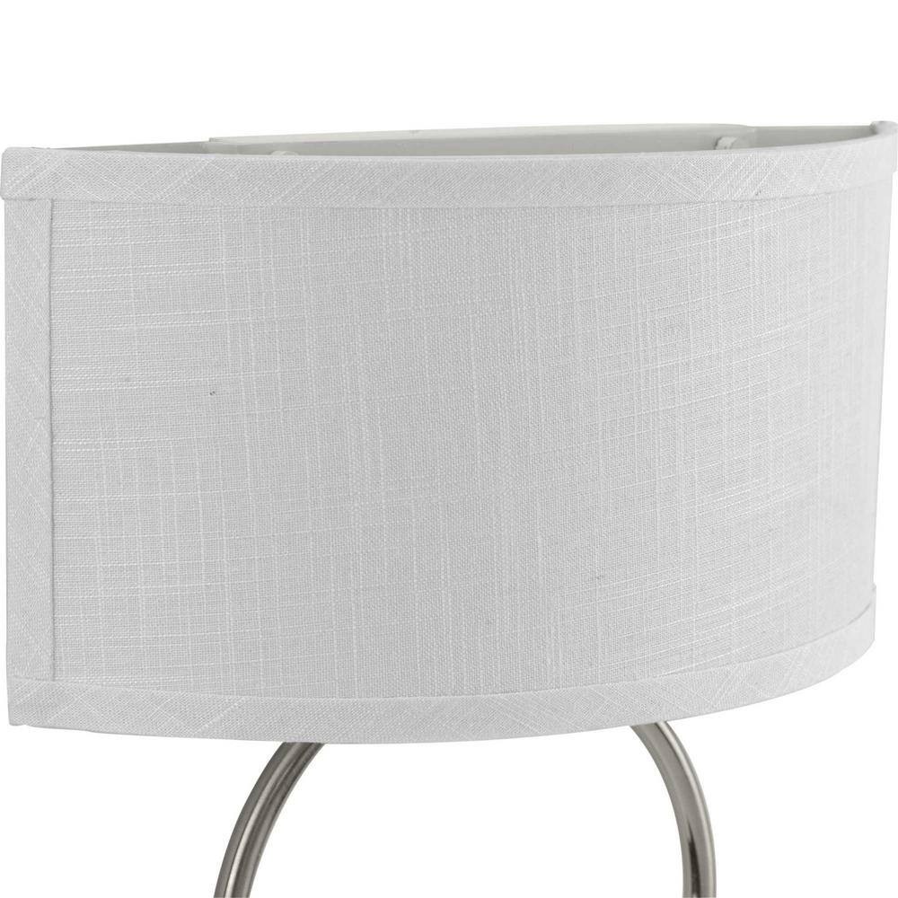Brushed Nickel Circle LED Wall Sconce with Linen Shade
