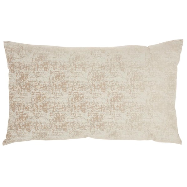 Mina Victory Lifestyles Beige 14 in. x 24 in. Rectangle Throw Pillow