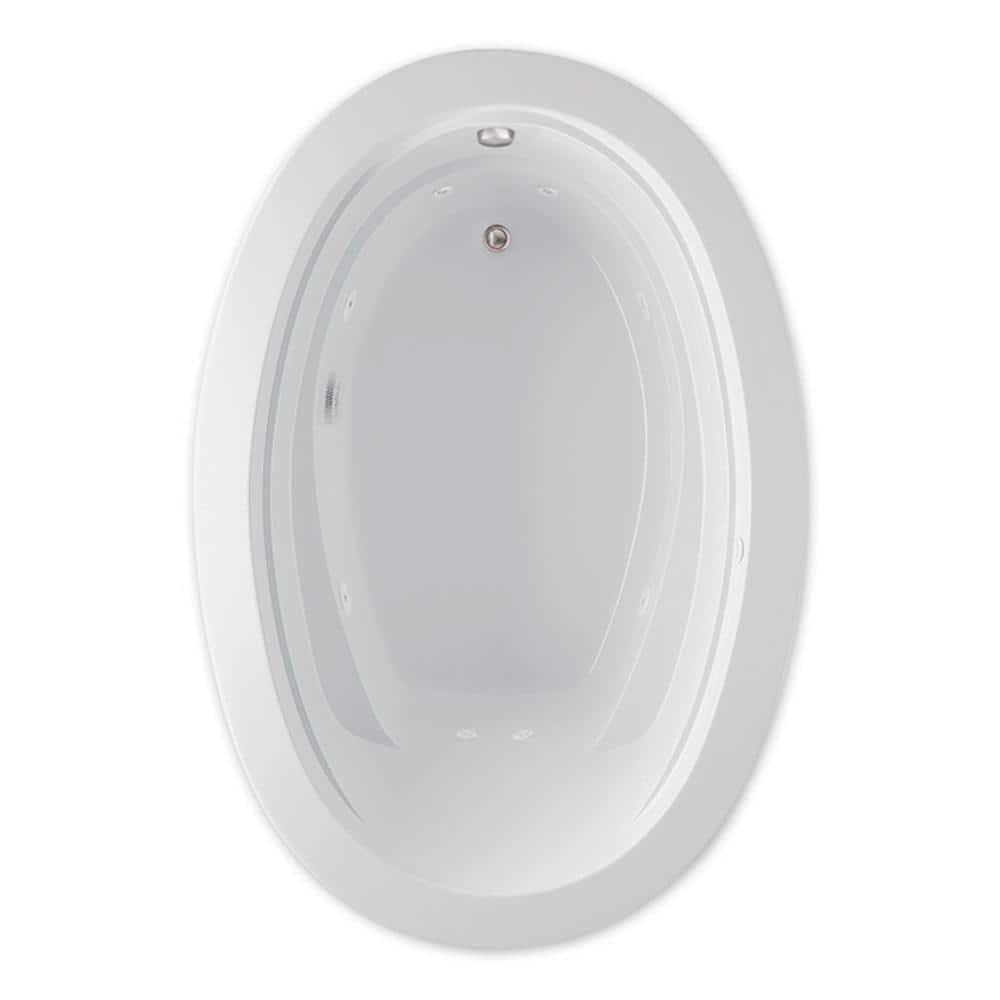 Belmont II 72 in. Acrylic Drop-In Whirlpool Reversible Drain Oval Bathtub i