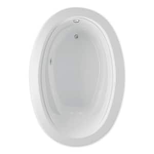 Belmont II 72 in. Acrylic Reversible Drain Oval Drop-In Whirlpool Bathtub in White