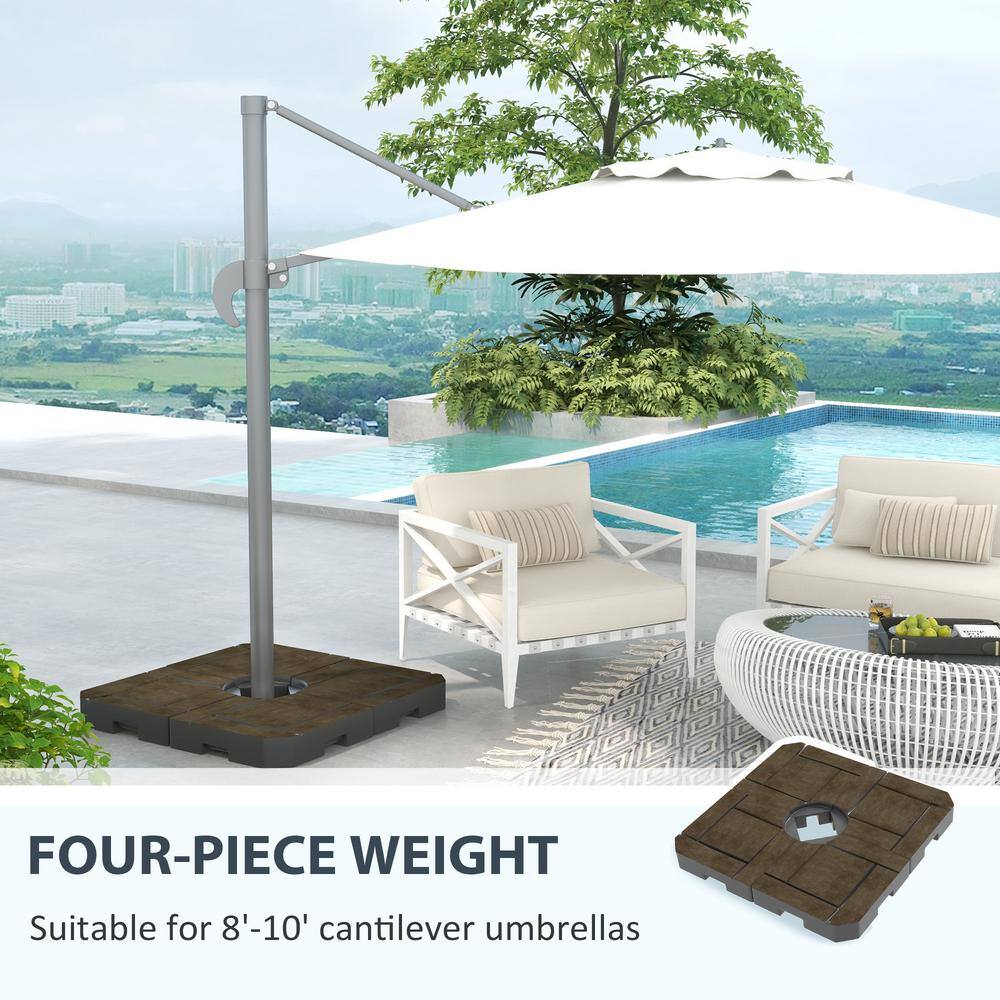 Brown HDPE Fillable Patio Umbrella Base Weights Set