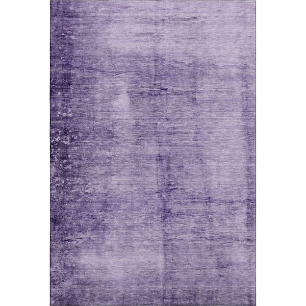 Mayfield Premium Machine Washable Abstract AMF1884 Purple 5 ft. x 7 ft. 6 in. Area Rug