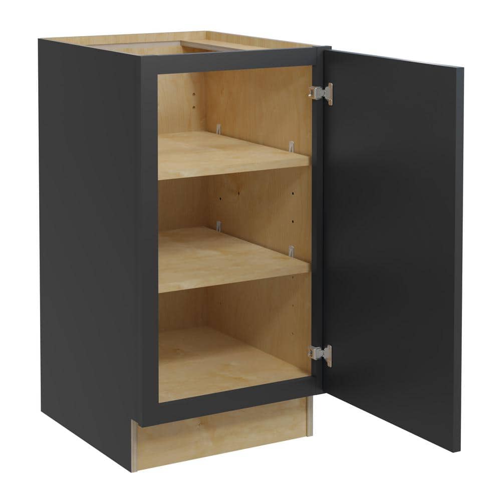 Grayson 18 in. W x 24 in. D x 34.5 in. H Assembled Plywood Full Height Door Base Kitchen Cabinet in Deep Onyx RH price history on PriceWatchPro