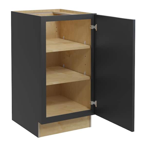 Home Decorators Collection Grayson 18 in. W x 21 in. D x 34.5 in. H Assembled Plywood Full Height Door Base Bath Cabinet in Deep Onyx RH