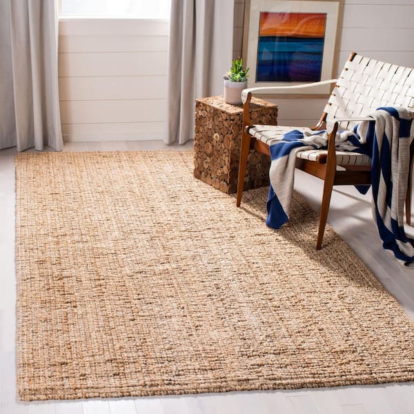 Natural Fiber Beige Doormat 3 ft. x 3 ft. Solid Color Gradient Square Area Rug